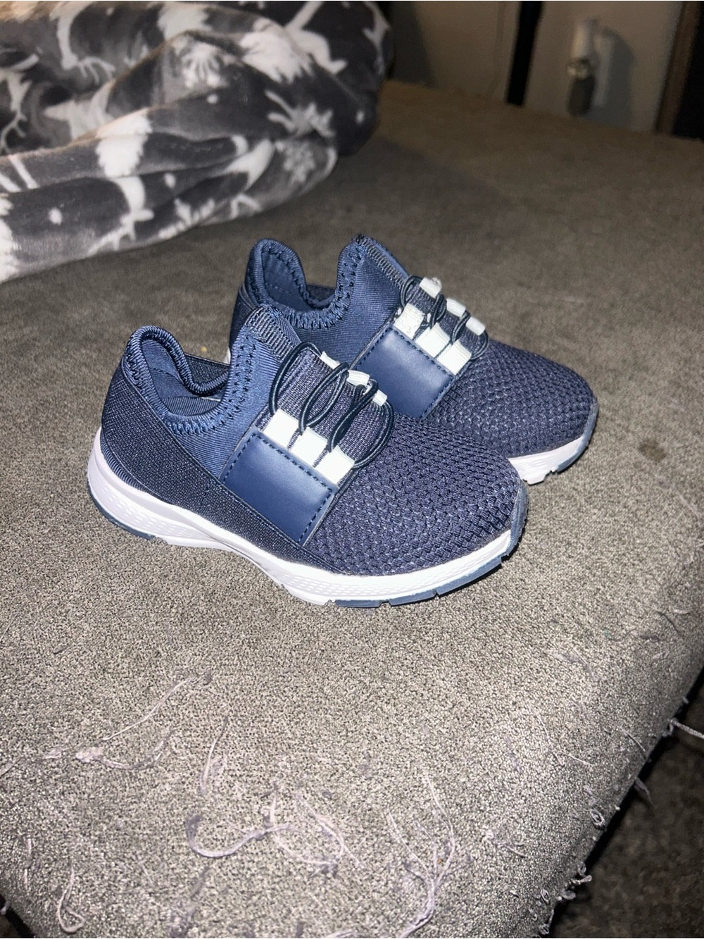 Falls Creek Navy Blue Slip-On Mesh Sneakers for Kids